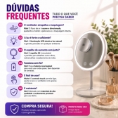 Espelho Maquiagem LED Com Ventilador 5x Aumento Touch Recarregável