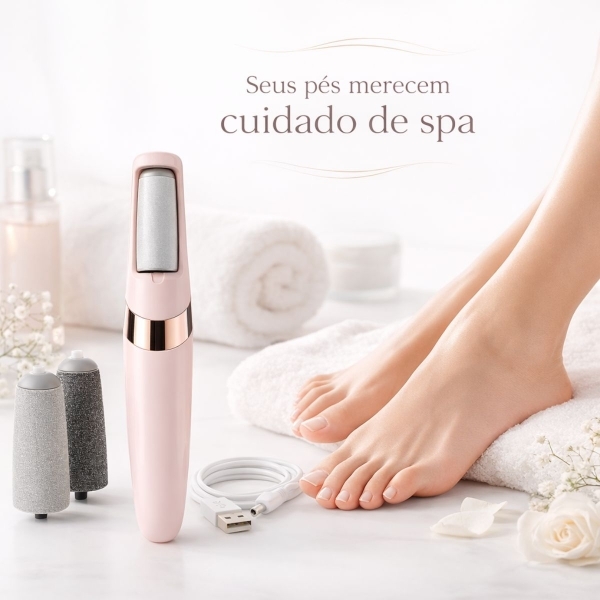 Lixa Elétrica Para Pés Profissional USB Com LED Removedor De Calos E Rachaduras