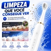 Escova Elétrica Sônica Recarregável USB IPX7 6 Modos + 4 Refis - Branco