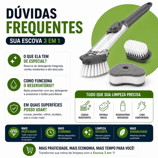 ESCOVA DE LIMPEZA 2 EM 1 DISPENSER DETERGENTE