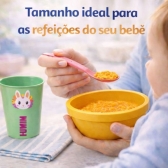 Kit Alimentação Infantil 4 Peças Bebê Livre BPA 0 a 24 Meses - Prato Amarelo