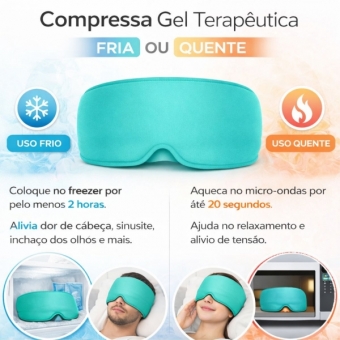 Máscara Gel Terapêutica Fria Quente Dor Cabeça e Olhos