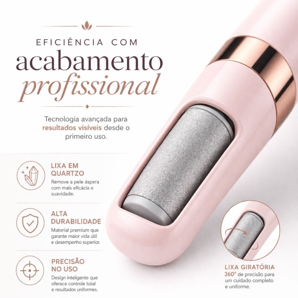 Lixa Elétrica Para Pés Profissional USB Com LED Removedor De Calos E Rachaduras
