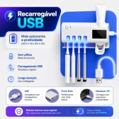 Porta Escova Esterilizador UV Dispenser Pasta Automático