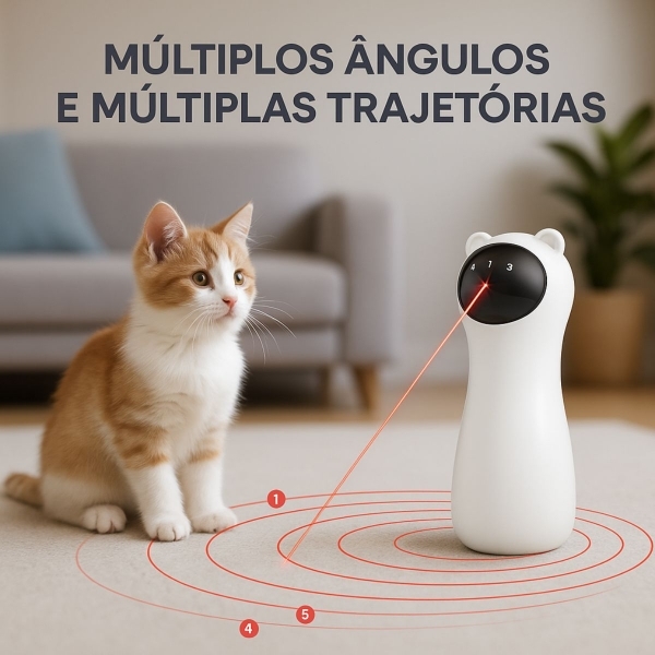 Brinquedo Laser Automático Giratório para Gatos
