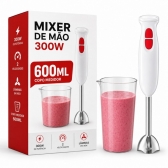 Mixer Misturador Elétrico Branco Bak 300w Com 600ml 110v