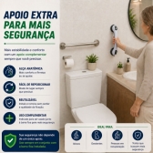 Barra de Apoio para Banheiro com Ventosa Sem Furo Segurança