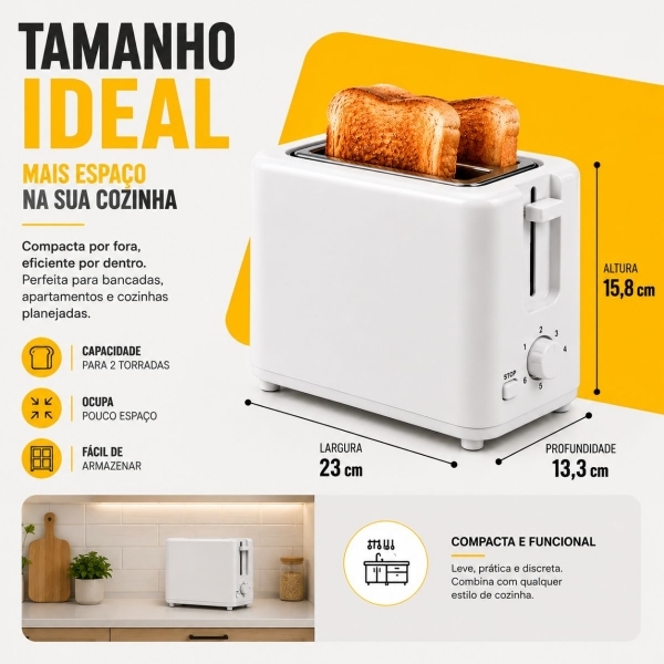 Torradeira Elétrica Tostadeira 5 Niveis De Tostagem 110v