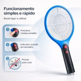 Raquete Elétrica Mata Mosquito Recarregável Bivolt Resistente