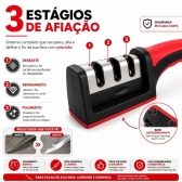 Kit Balança de Cozinha 10kg e Amolador de Facas Profissional