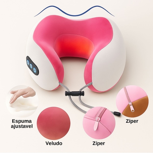 Kit Massageador pescoço e pés - Rosa
