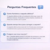 Raquete Elétrica Mata Mosquito Recarregável Bivolt Resistente