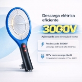 Raquete Elétrica Mata Mosquito Recarregável Bivolt Resistente