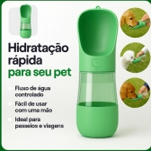 Garrafa Portátil Pet 2 em 1 Água e Ração 370ml Passeio - Verde