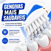 Escova Elétrica Sônica Recarregável USB IPX7 6 Modos + 4 Refis - Branco