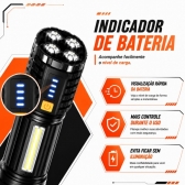 Lanterna Tática LED Recarregável USB 190000 Lumens 500m COB 4 Modos