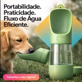 Garrafa Portátil Pet 2 em 1 Água e Ração 370ml Passeio - Verde
