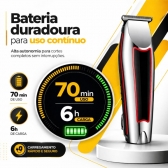 Máquina Cortar Cabelo Sem Fio Acabamento Profissional USB