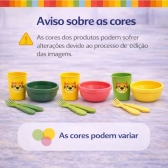 Kit Alimentação Infantil 4 Peças Bebê Livre BPA 0 a 24 Meses - Prato Amarelo