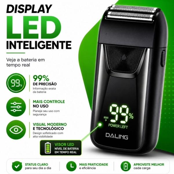 Kit Shaver Elétrico + Aparador Nariz Recarregável USB Masculino