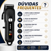 Kit Maquina Profissional Cortar Cabelo Acabamento Aparador Preto