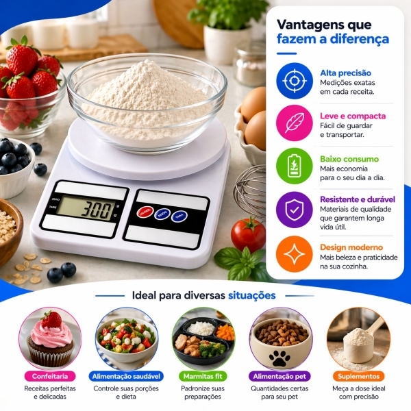 Balança De Cozinha Digital Balança Digital Doméstica Sf-400