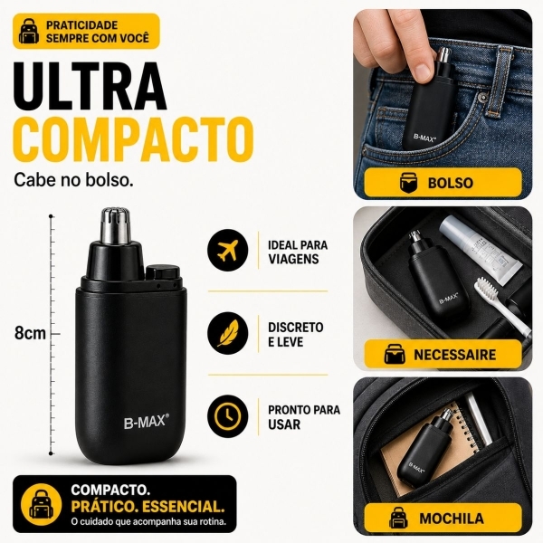 Kit Maquina Profissional Cortar Cabelo Acabamento Aparador Preto