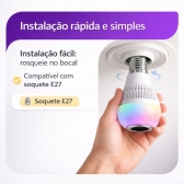 Lampada Bluetooth Caixa De Som Led RGB 12W Controle Remoto