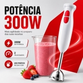 Mixer Misturador Elétrico Branco Bak 300w Com 600ml 110v