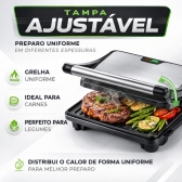 Grill Sanduicheira Press Gourmet Ceramic Inox  Preto 750W