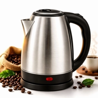 Chaleira Elétrica Inox 1,8 Litros Jarra Bule BAK Cor Prata
