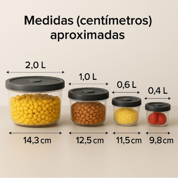 Conjuntos de 05 potes Herméticos Alimentos Marmita Fit redondo