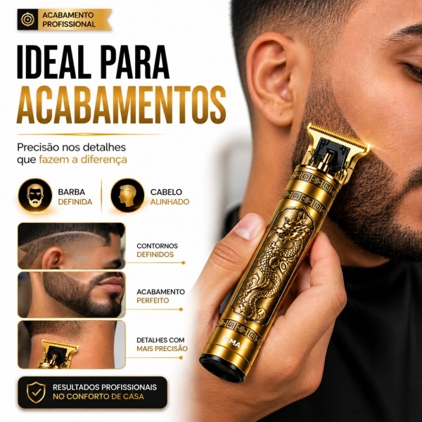 Kit Maquina De Cortar Cabelo Dragao Aparador Pelos De Nariz