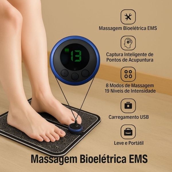 Kit Massageador pescoço e pés - Rosa