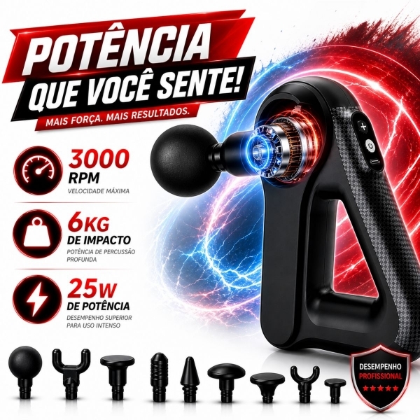 Massageador Muscular Profissional Triangular Ergonômica
