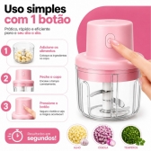Mini Processador Moedor De Alimentos 250ml 3 Lâminas Usb