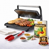 Grill Sanduicheira Press Gourmet Ceramic Inox  Preto 750W