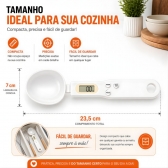 Colher Medida Balança Digital Eletrônica Cozinha Até 500g - Branca