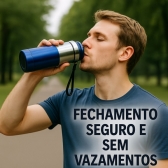 Garrafa Vacuum 800ml - Azul_Prata