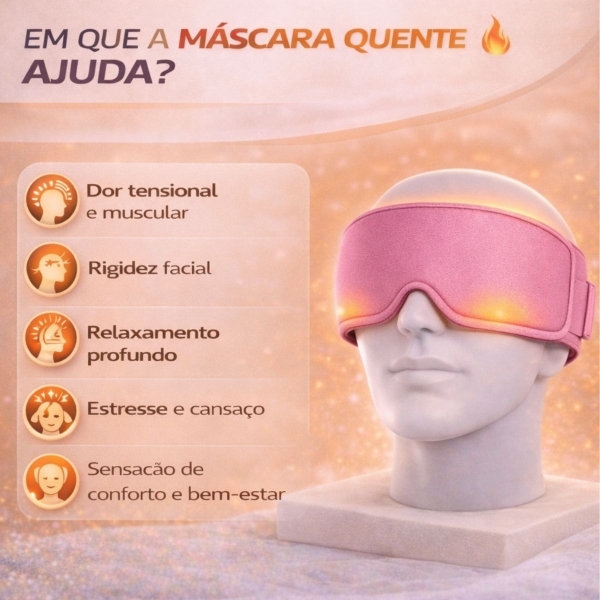 Máscara Gel Terapêutica Fria Quente Dor Cabeça e Olhos - Rosa