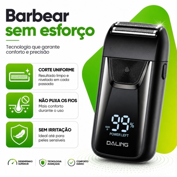 Barbeador Shaver Bivolt 5w Display Led Aparador Pelo Nariz