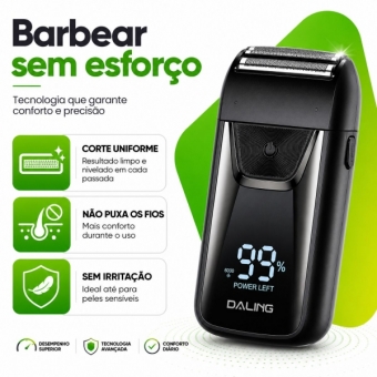 Barbeador Shaver Bivolt 5w Display Led Aparador Pelo Nariz