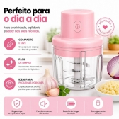 Mini Processador Moedor De Alimentos 250ml 3 Lâminas Usb