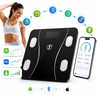 Balança Bioimpedância Imc Digital Aplicativo Bluetooth 180kg