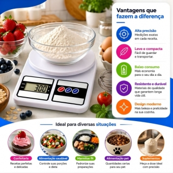 Kit Balança de Cozinha 10kg e Amolador de Facas Profissional