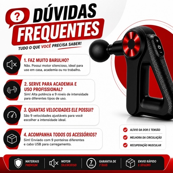 Massageador Muscular Profissional Triangular Ergonômica