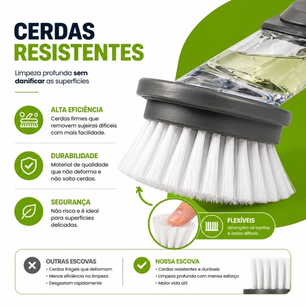 ESCOVA DE LIMPEZA 2 EM 1 DISPENSER DETERGENTE