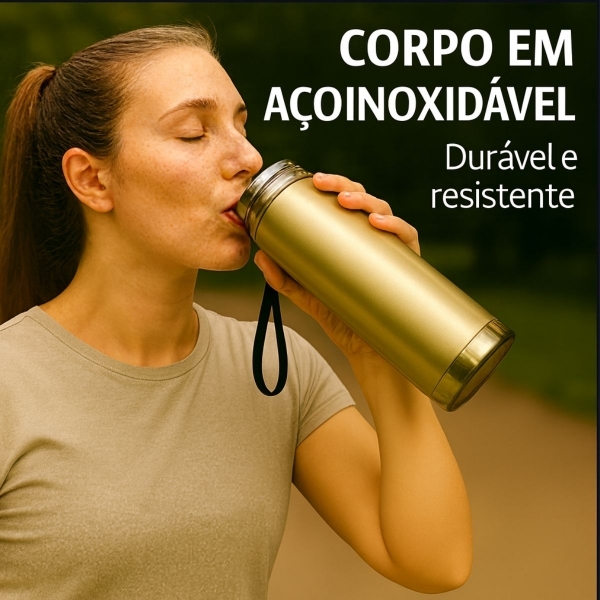 Garrafa Vacuum 800ml - Dourada