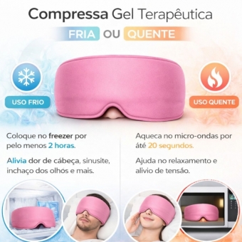Máscara Gel Terapêutica Fria Quente Dor Cabeça e Olhos