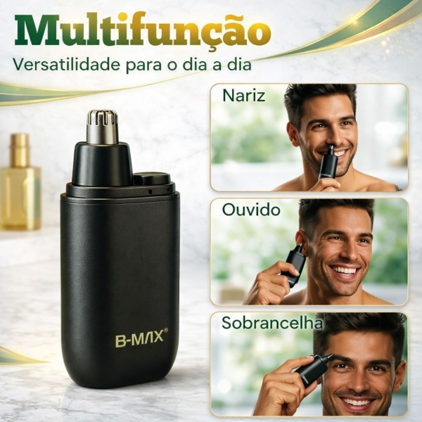 Máquina Cabelo Acabamento Profissional Aparador Pelos Nasal Prateado